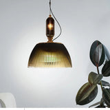 Load image into Gallery viewer, Mid century Retro Green Brown Glass Pendant Light 