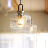 Load image into Gallery viewer, Clear Glass Pendant Light Shade With Brass Fitting 