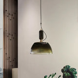 Load image into Gallery viewer, Mid century Retro Green Brown Glass Pendant Light 