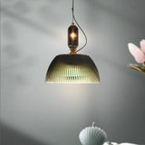 Load image into Gallery viewer, Mid century Retro Green Brown Glass Pendant Light 