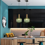Load image into Gallery viewer, Retro Lantern Shape Stained Glass Pendant Light -Homdiy