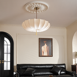 Load image into Gallery viewer, French Style Fabric Large Chandelier Black Metal