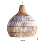 Load image into Gallery viewer, White Rattan Pendant Light Woven Rattan Lampshade 30CM