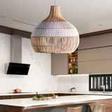 Load image into Gallery viewer, White Rattan Pendant Light Woven Rattan Lampshade 30CM