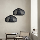 Load image into Gallery viewer, Vintage Pendant Light Rattan Drum Lampshade