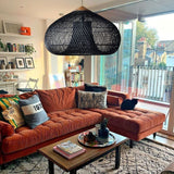 Load image into Gallery viewer, Vintage Pendant Light Rattan Drum Lampshade