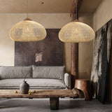 Load image into Gallery viewer, Vintage Pendant Light Rattan Drum Lampshade