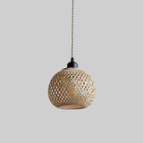 Load image into Gallery viewer, Minimal Bamboo Woven Kitchen Island Hanging Lamp
