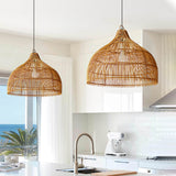 Load image into Gallery viewer, Simple Hand-woven Rattan Pendant Light Dining Room Kitchen Hanging Lamp