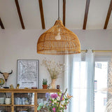 Load image into Gallery viewer, Simple Hand-woven Rattan Pendant Light Dining Room Kitchen Hanging Lamp