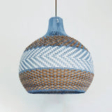 Load image into Gallery viewer, Handwoven Blue Rattan Pendant Light