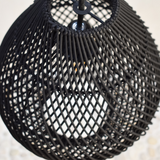Load image into Gallery viewer, Classic Farmhouse Black Rattan Handwoven Pendant Light