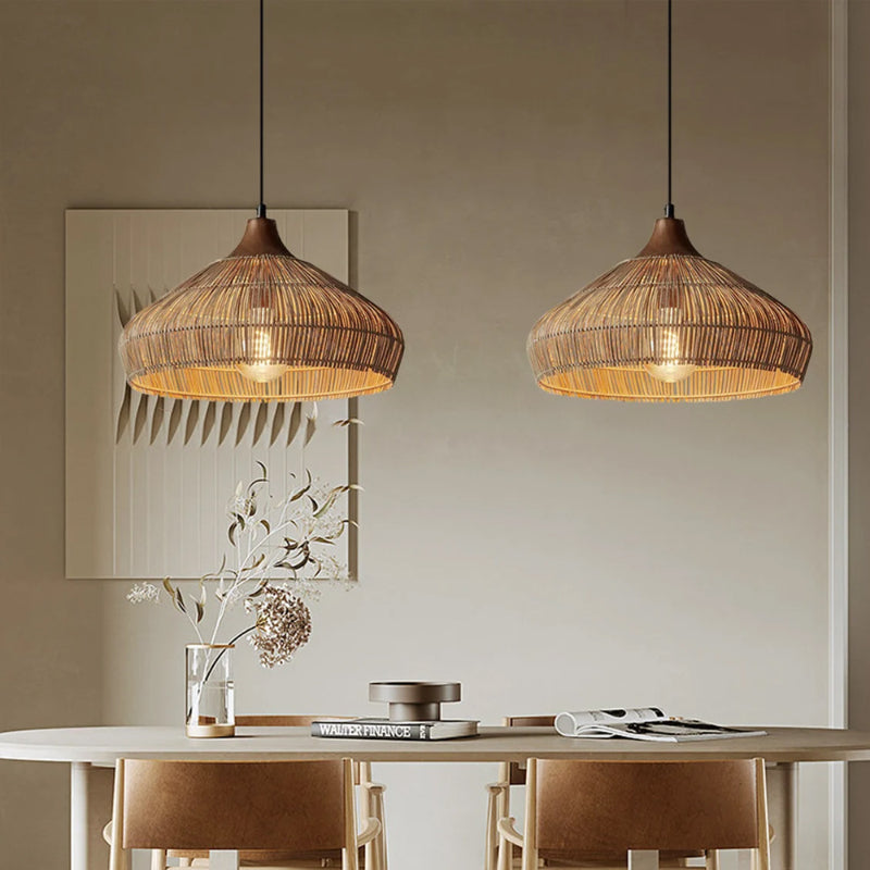 Demolights Pendant Lights Wabi-sabi Retro Rattan Pendant Wicker Light ...