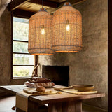Load image into Gallery viewer, Oversize Rattan Pendant Light Kitchen Island Woven Cage Lampshade