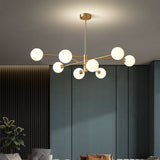 Load image into Gallery viewer, 6-Light Brass Sputnik Chandelier