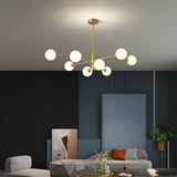 Load image into Gallery viewer, 6-Light Brass Sputnik Chandelier