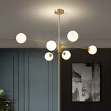 Load image into Gallery viewer, 6-Light Brass Sputnik Chandelier