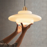 Load image into Gallery viewer, Mid Century Style Milk White Glass Pendant Light