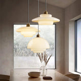 Load image into Gallery viewer, Mid Century Style Milk White Glass Pendant Light