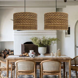 Load image into Gallery viewer, Montecito Drum Shape Rattan Pendant Light for Kitchen Islands