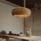 Load image into Gallery viewer, Rattan chandelier retro Japanese style wabi-sabi style bamboo pendant light