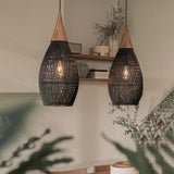 Load image into Gallery viewer, Wabi-sabi Retro Living Room Rattan Pendant Light Solid Wood Restaurant Lampshade
