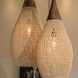 Load image into Gallery viewer, Wabi-sabi Retro Living Room Rattan Pendant Light Solid Wood Restaurant Lampshade