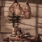 Load image into Gallery viewer, Wabi-sabi Retro Living Room Rattan Pendant Light Solid Wood Restaurant Lampshade