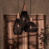 Load image into Gallery viewer, Wabi-sabi Retro Living Room Rattan Pendant Light Solid Wood Restaurant Lampshade