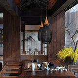 Load image into Gallery viewer, Wabi-sabi Retro Living Room Rattan Pendant Light Solid Wood Restaurant Lampshade