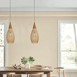 Load image into Gallery viewer, Wabi-sabi Retro Living Room Rattan Pendant Light Solid Wood Restaurant Lampshade