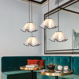 Load image into Gallery viewer, Fabric Vintage Style Pendant Light Art Petal Chandelier Cream Style Bedroom Bedside Hanging Lamp