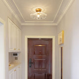 Load image into Gallery viewer, Vintage Gold Glass Flower Living Room Ceiling Light for Hallway