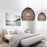 Load image into Gallery viewer, Basket Rattan Woven Pendant Light Shades Black
