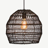 Load image into Gallery viewer, Basket Rattan Woven Pendant Light Shades Black