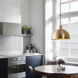 Load image into Gallery viewer, Mid-Century Brass Dome Pendant Light -