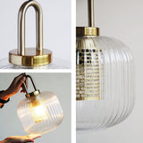 Load image into Gallery viewer, Clear Glass Pendant Light Shade With Brass Fitting 