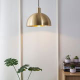 Load image into Gallery viewer, Mid-Century Brass Dome Pendant Light -