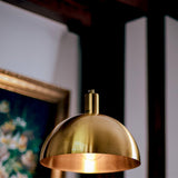 Load image into Gallery viewer, Mid-Century Brass Dome Pendant Light -