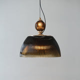 Load image into Gallery viewer, Mid century Retro Green Brown Glass Pendant Light 
