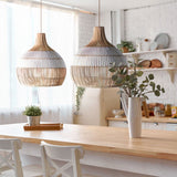 Load image into Gallery viewer, White Rattan Pendant Light Woven Rattan Lampshade