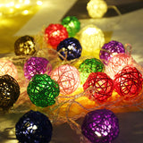 Load image into Gallery viewer, Rattan Ball String Lights