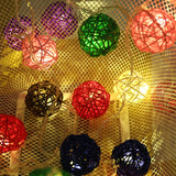 Load image into Gallery viewer, Rattan Ball String Lights