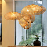 Load image into Gallery viewer, Bamboo Pendant Light Woven Lampshape