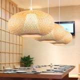 Load image into Gallery viewer, Mid-century Handicraft Ceiling Light Handmade Bamboo Pendant