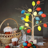 Load image into Gallery viewer, Lighted Birch Tree with 24 Pieces Easter Egg Ornaments