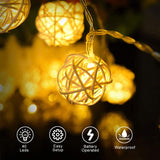 Load image into Gallery viewer, Rattan Ball String Lights