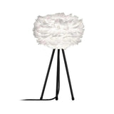 Load image into Gallery viewer, White and Gray Feather Table Lamp