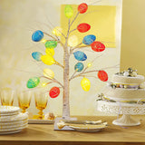 Load image into Gallery viewer, Lighted Birch Tree with 24 Pieces Easter Egg Ornaments