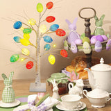 Load image into Gallery viewer, Lighted Birch Tree with 24 Pieces Easter Egg Ornaments